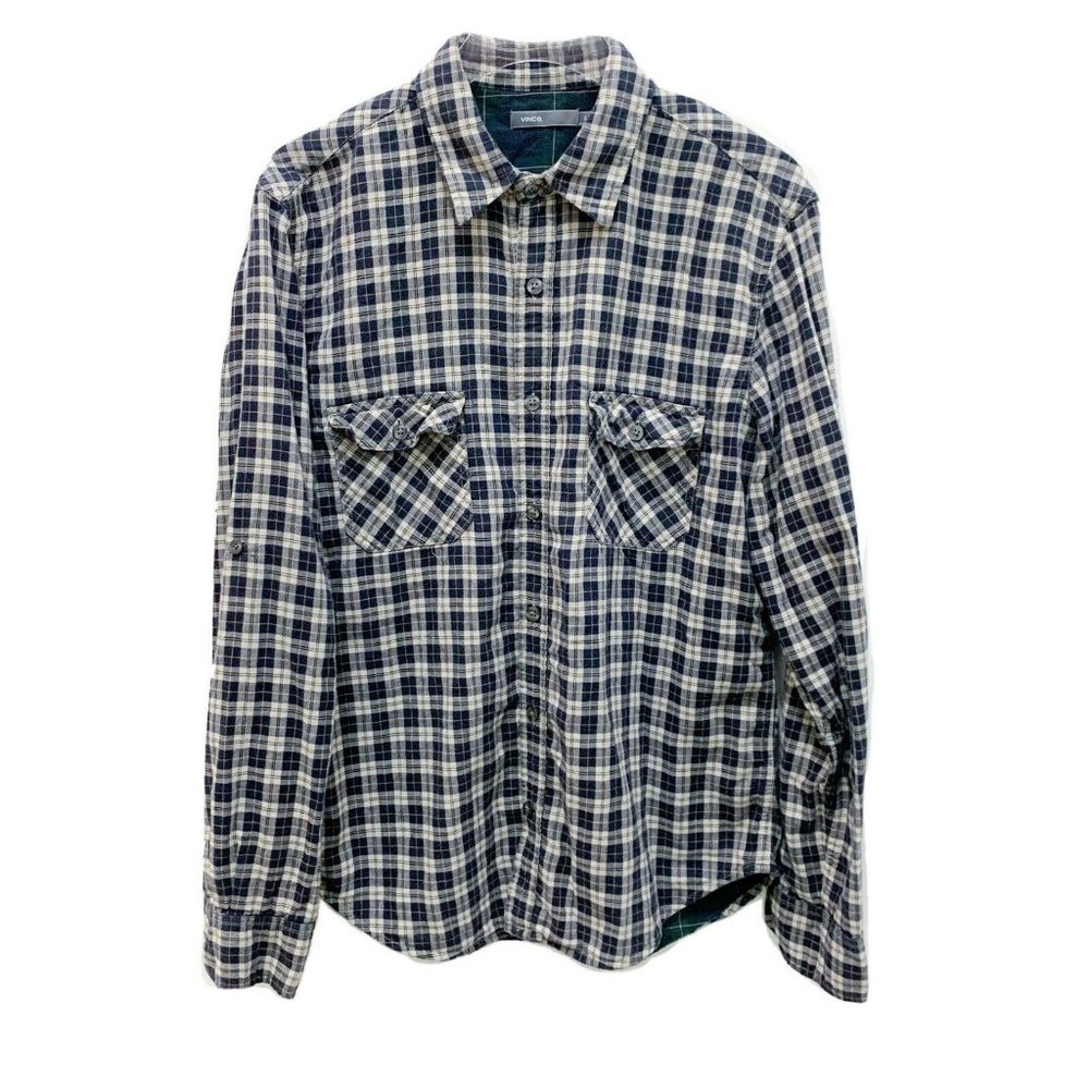 Vince Flannel Gingham Plaid Button Down Shirt L